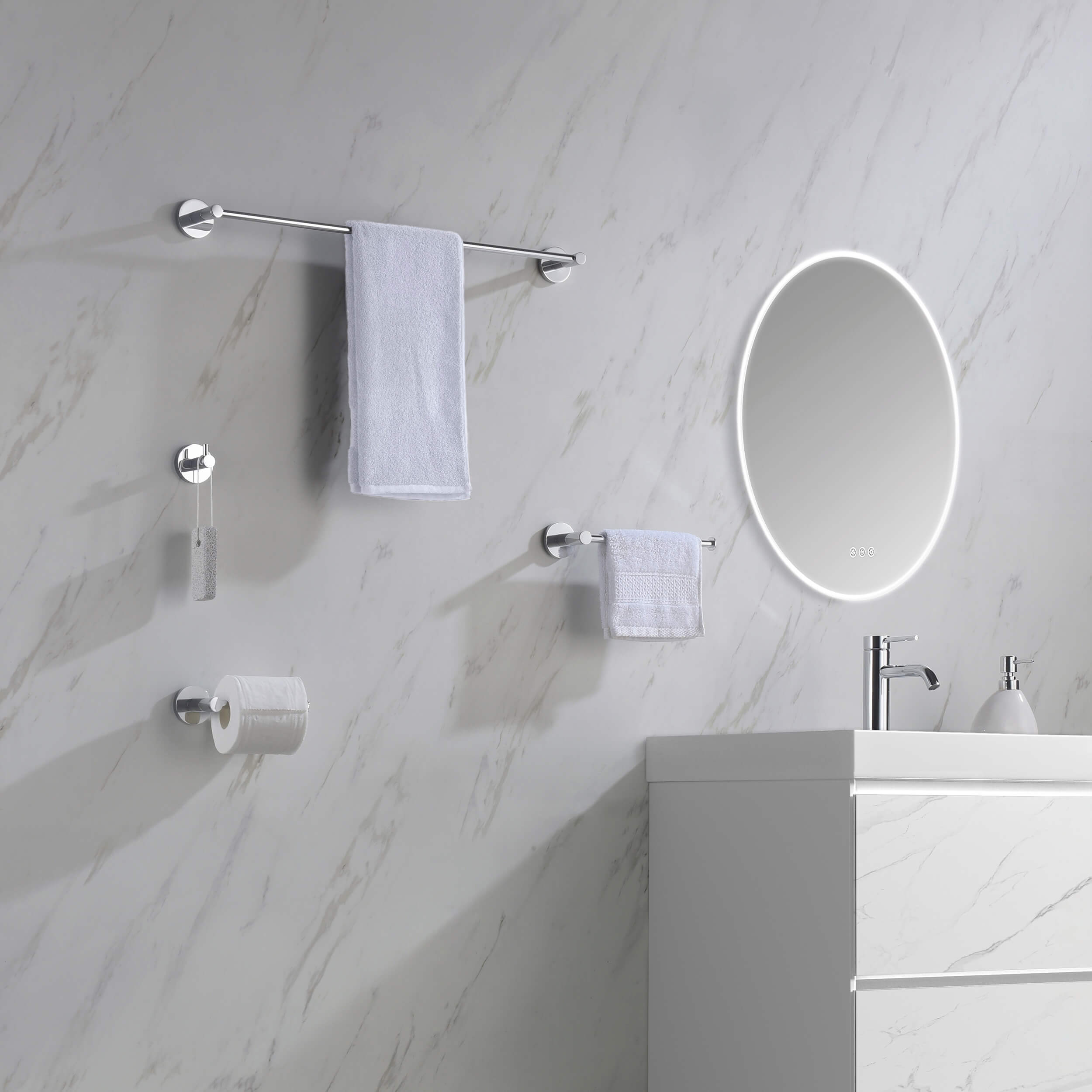 Halo 5-Piece Bathroom Hardware Set - C-CBA14-5  - Shop at Home Craft Studio - 14