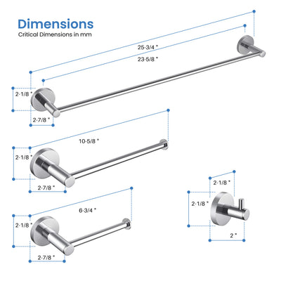 Halo 5-Piece Bathroom Hardware Set - C-CBA14-5  - Shop at Home Craft Studio - 17