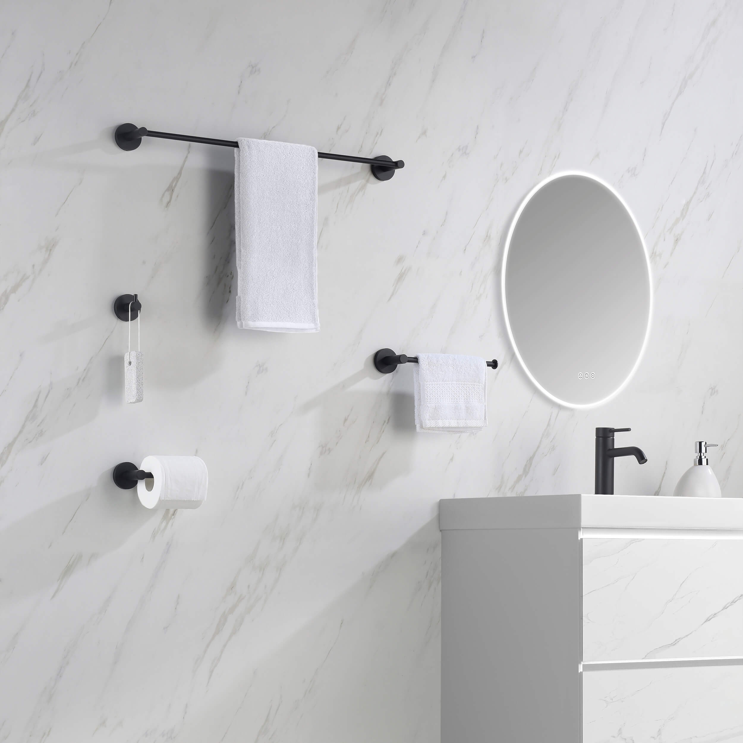 Halo 5-Piece Bathroom Hardware Set - C-CBA14-5  - Shop at Home Craft Studio - 21