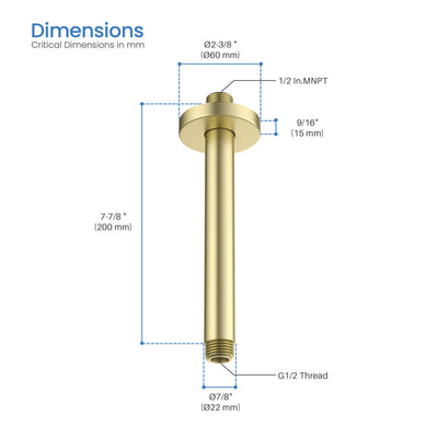 Halo 8" Ceiling Mounted Shower Arm - SA0800  - Shop at Home Craft Studio - 4