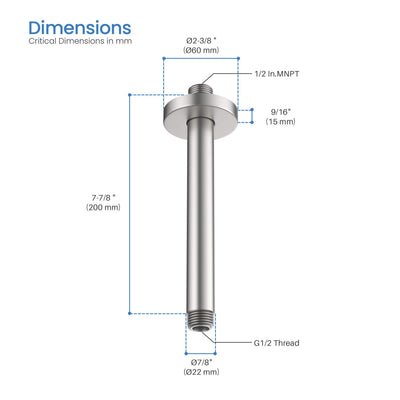 Halo 8" Ceiling Mounted Shower Arm - SA0800  - Shop at Home Craft Studio - 8