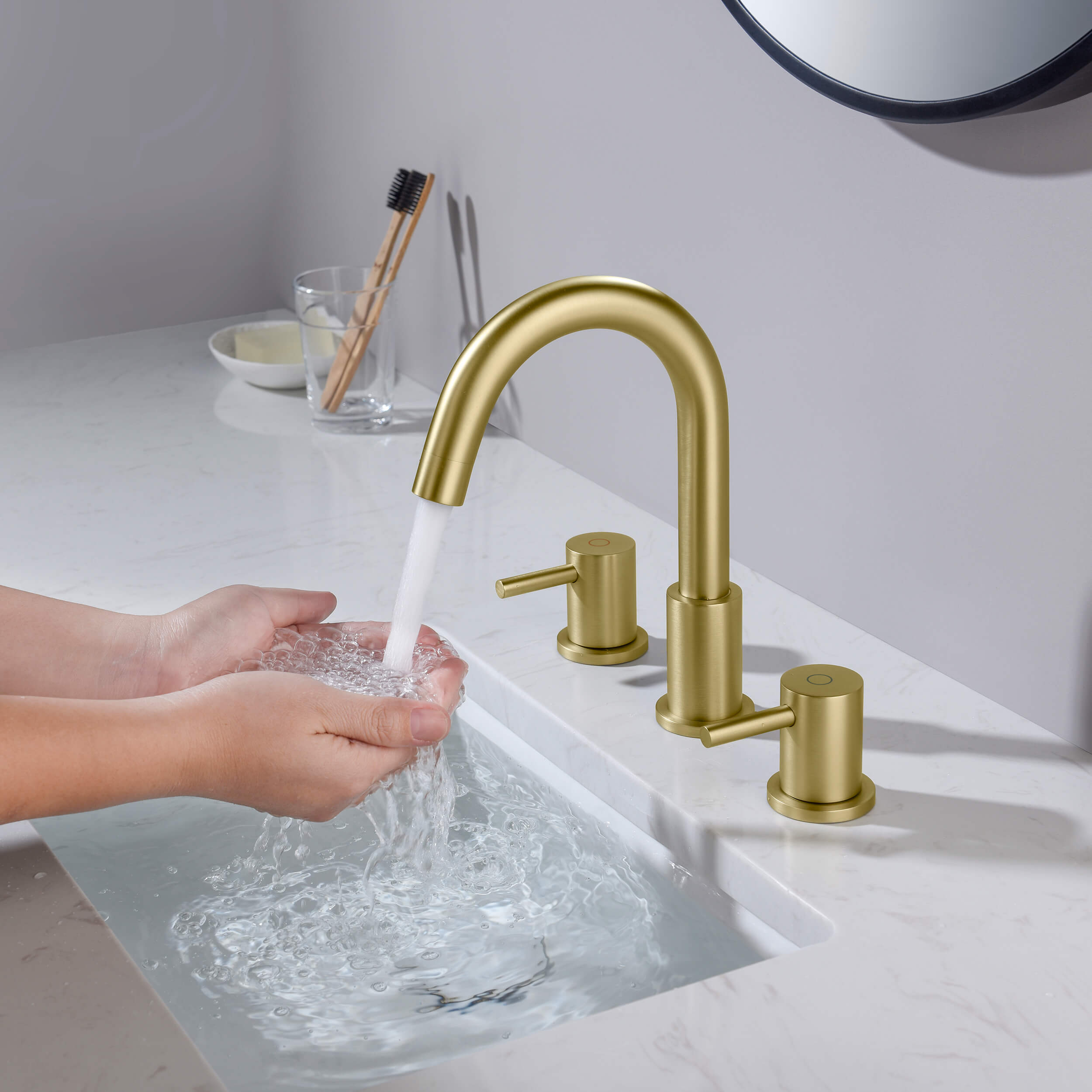 Halo 8" Widespread Bathroom Sink Faucet with Drain Assembly - CBF-1016  - Shop at Home Craft Studio - 4