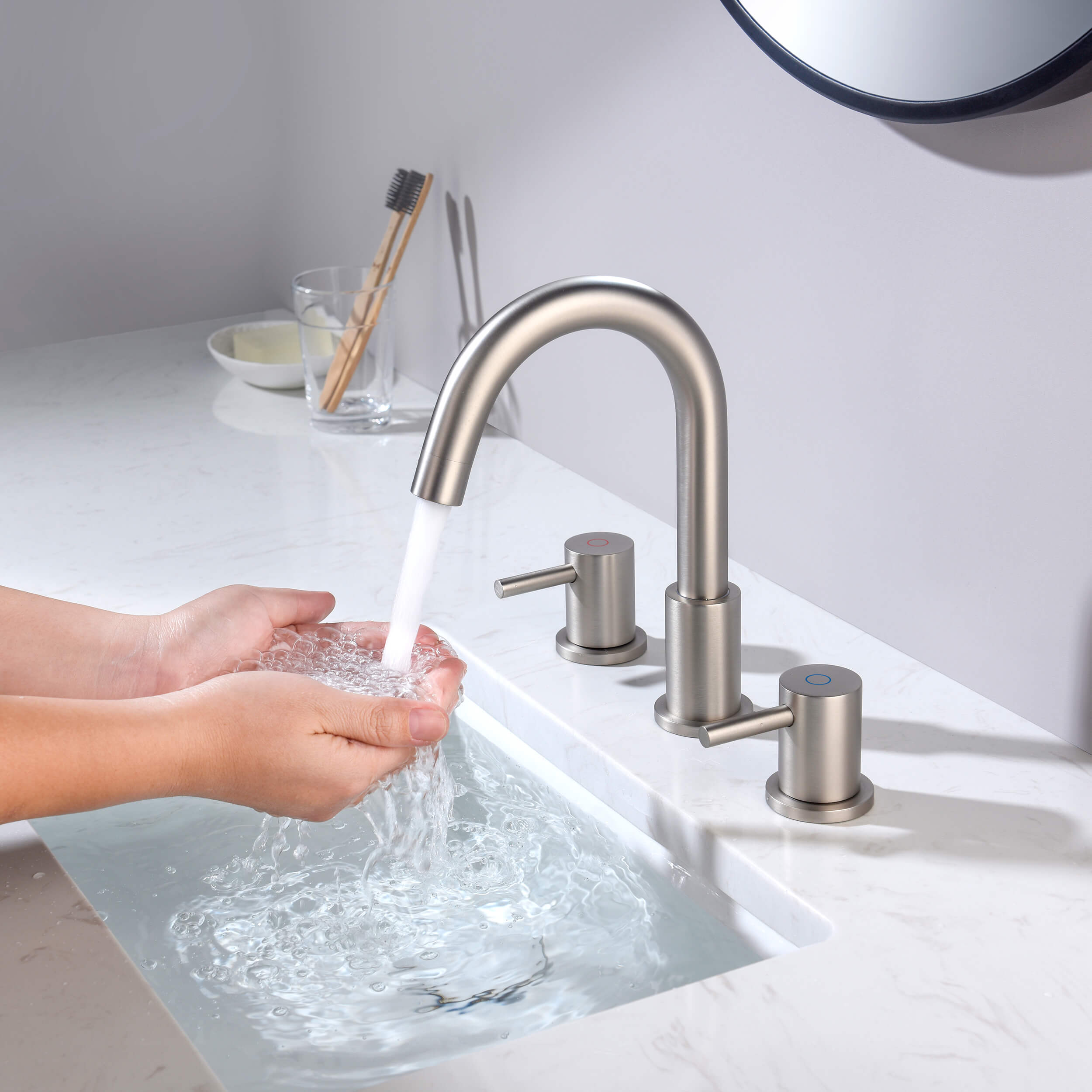 Halo 8" Widespread Bathroom Sink Faucet with Drain Assembly - CBF-1016  - Shop at Home Craft Studio - 9