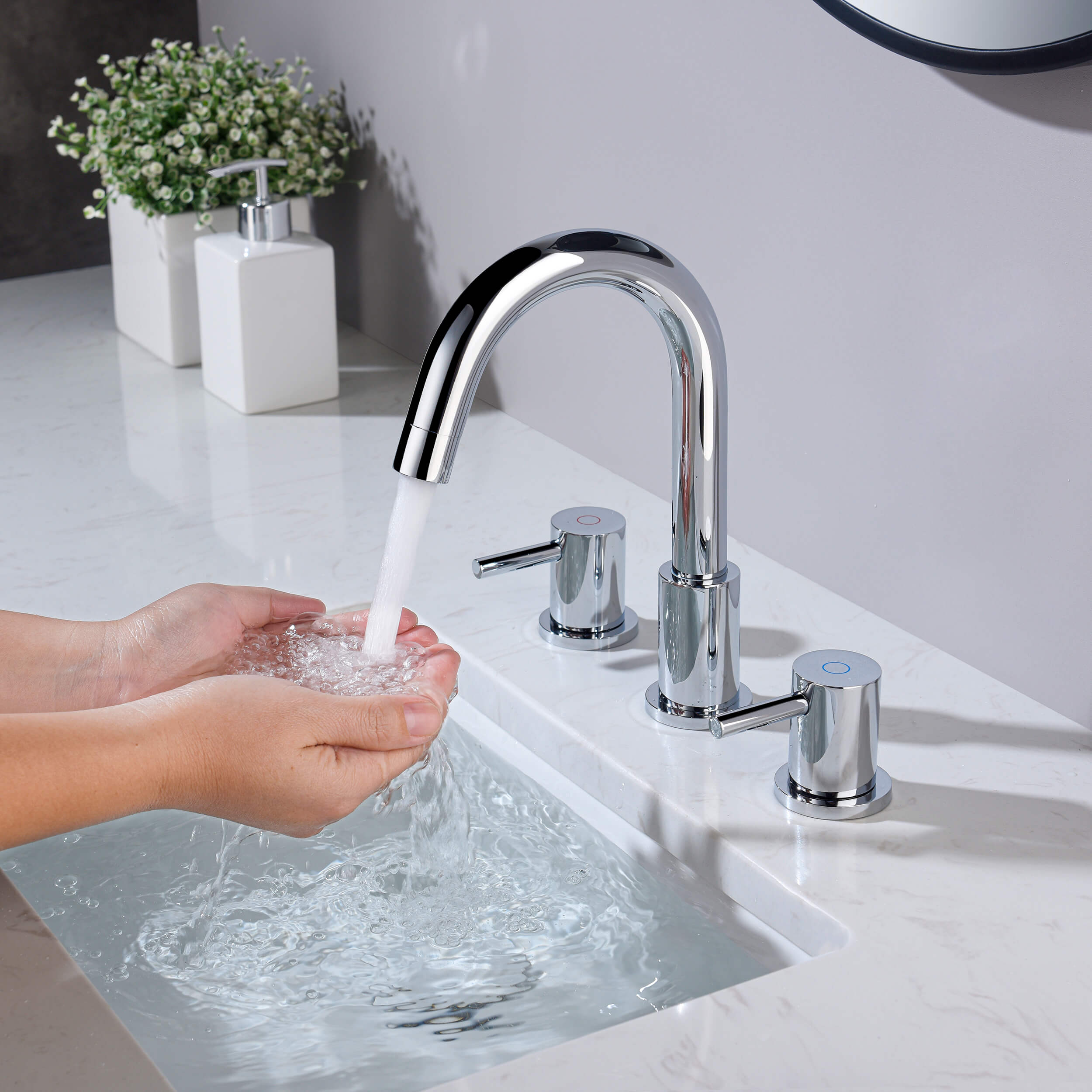 Halo 8" Widespread Bathroom Sink Faucet with Drain Assembly - CBF-1016  - Shop at Home Craft Studio - 14