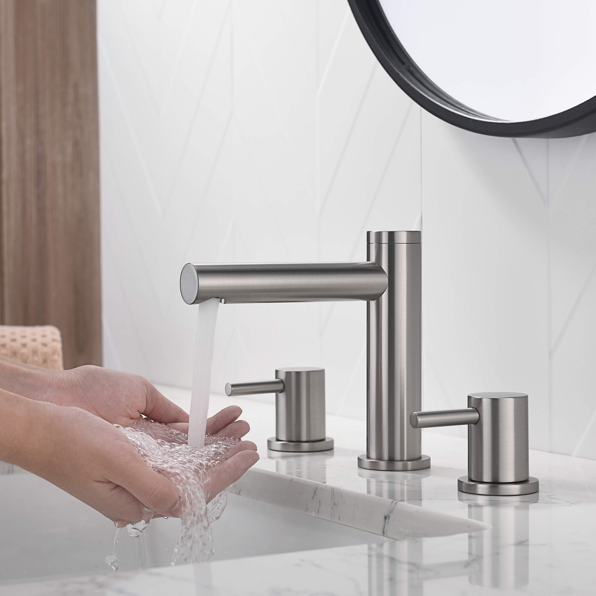 Halo 8" Widespread Bathroom Sink Faucet with Drain Assembly - CBF-1025BG  - Shop at Home Craft Studio - 11