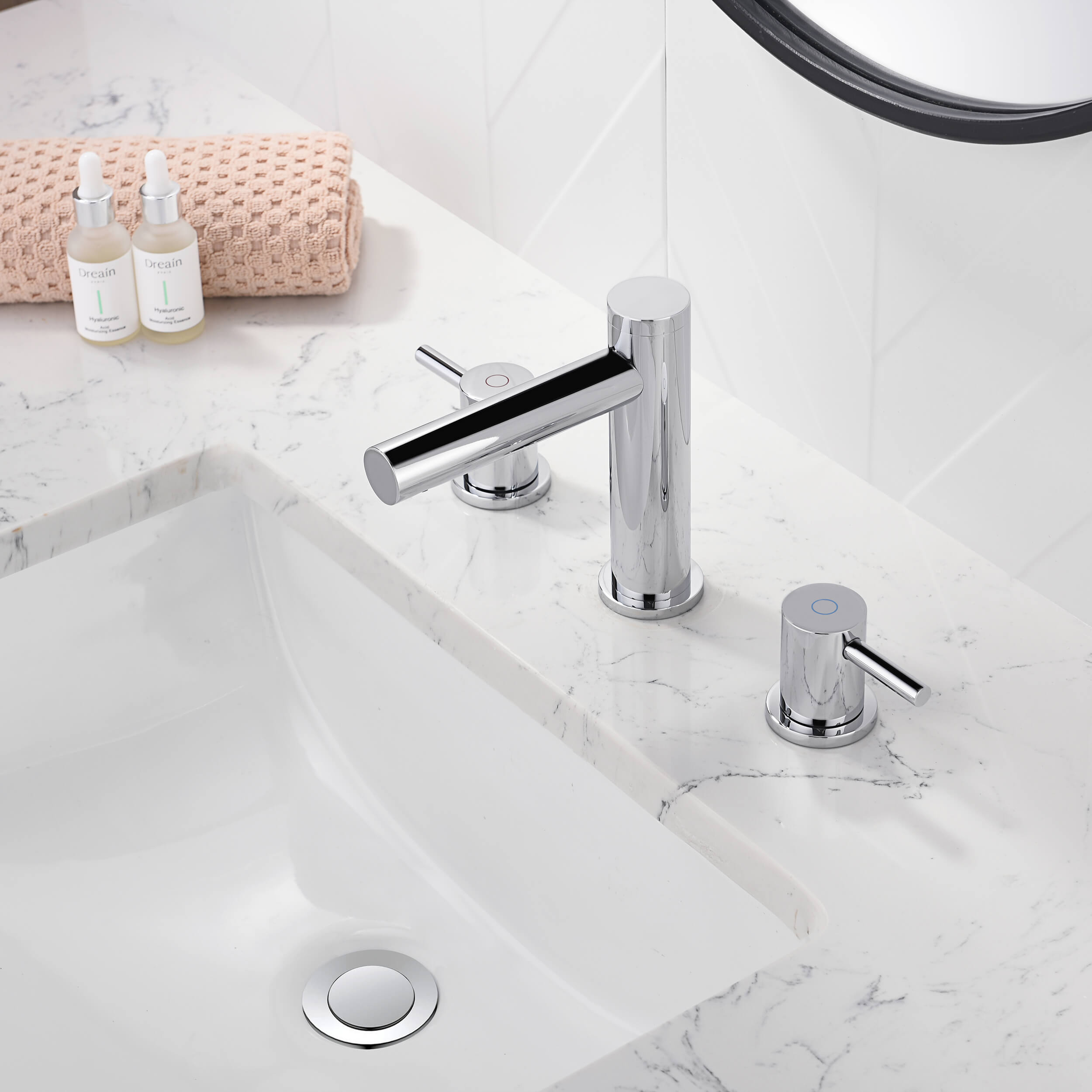 Halo 8" Widespread Bathroom Sink Faucet with Drain Assembly - CBF-1025BG  - Shop at Home Craft Studio - 17
