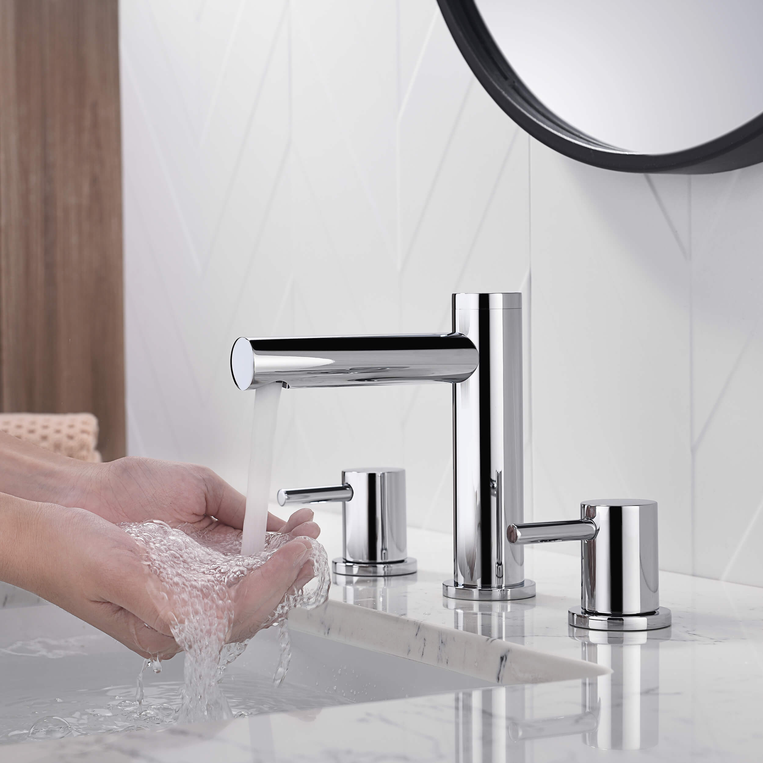 Halo 8" Widespread Bathroom Sink Faucet with Drain Assembly - CBF-1025BG  - Shop at Home Craft Studio - 18