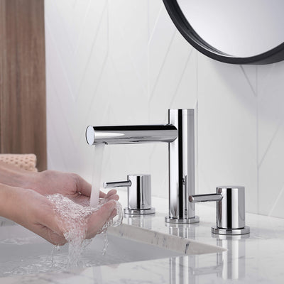 Halo 8" Widespread Bathroom Sink Faucet with Drain Assembly - CBF-1025BG  - Shop at Home Craft Studio - 18
