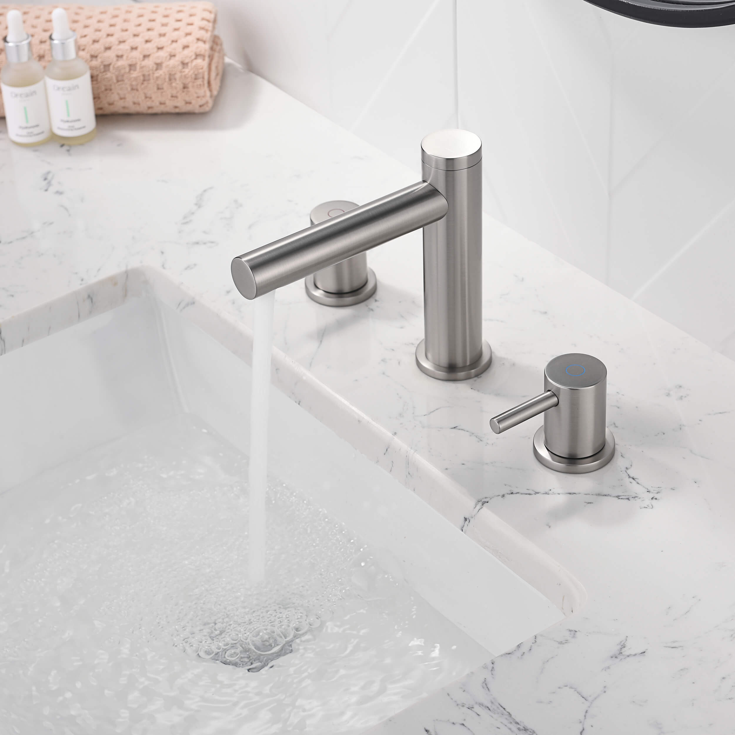 Halo 8" Widespread Bathroom Sink Faucet with Drain Assembly - CBF-1025BN  - Shop at Home Craft Studio - 3