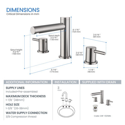 Halo 8" Widespread Bathroom Sink Faucet with Drain Assembly - CBF-1025MB  - Shop at Home Craft Studio - 20