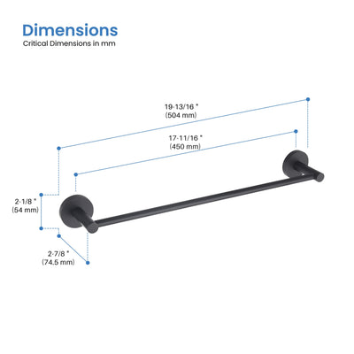 Halo Bathroom 18" Towel Bar - CBA-1407  - Shop at Home Craft Studio - 27