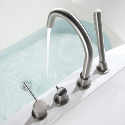 Halo Deck Mounted Roman Bathtub Faucet with Hand Shower - CTF-3101  - Shop at Home Craft Studio - 16