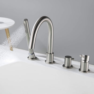 Halo Deck Mounted Roman Bathtub Faucet with Hand Shower - CTF-3101  - Shop at Home Craft Studio - 17