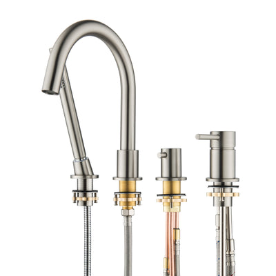 Halo Deck Mounted Roman Bathtub Faucet with Hand Shower - CTF-3101  - Shop at Home Craft Studio - 19