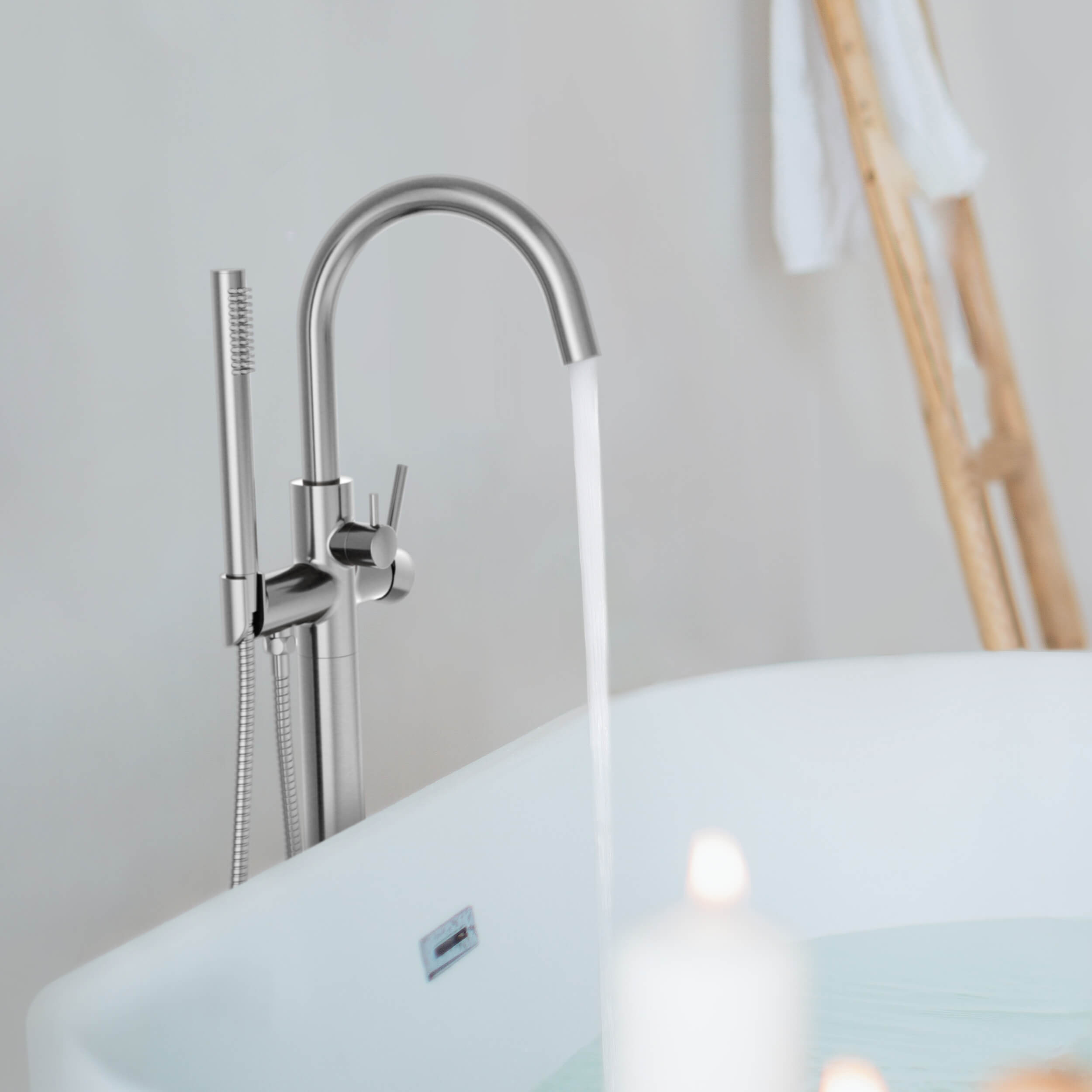 Halo Floor Mount Tub Filler With Hand Shower - CTF-3001  - Shop at Home Craft Studio - 8