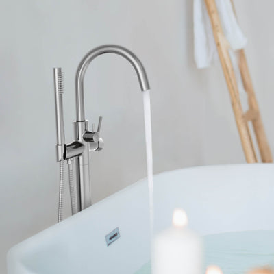 Halo Floor Mount Tub Filler With Hand Shower - CTF-3001  - Shop at Home Craft Studio - 8