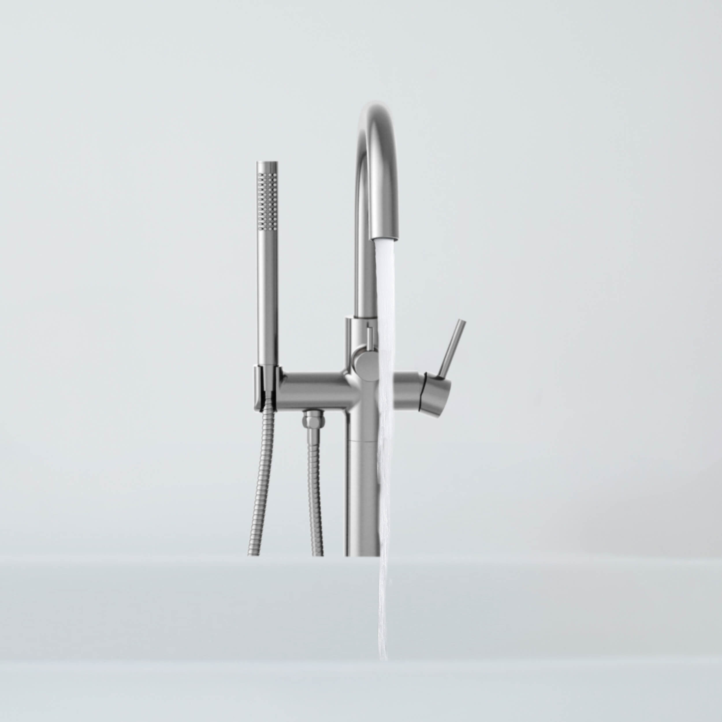 Halo Floor Mount Tub Filler With Hand Shower - CTF-3001  - Shop at Home Craft Studio - 10