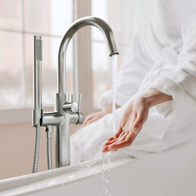 Halo Floor Mount Tub Filler With Hand Shower - CTF-3001  - Shop at Home Craft Studio - 14