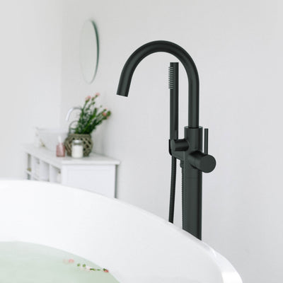 Halo Floor Mount Tub Filler With Hand Shower - CTF-3001  - Shop at Home Craft Studio - 24