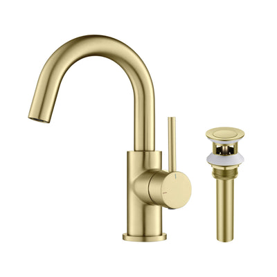Halo High-Arc Single Handle Bathroom Vanity Sink Faucet with Pop Up Drain - CBF-1021  - Shop at Home Craft Studio - 1