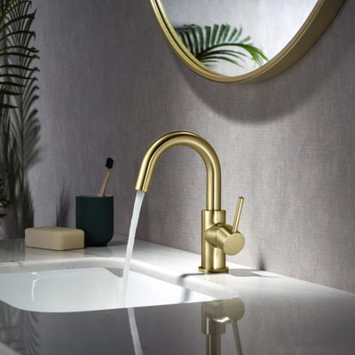 Halo High-Arc Single Handle Bathroom Vanity Sink Faucet with Pop Up Drain - CBF-1021  - Shop at Home Craft Studio - 2