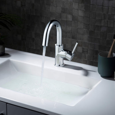 Halo High-Arc Single Handle Bathroom Vanity Sink Faucet with Pop Up Drain - CBF-1021  - Shop at Home Craft Studio - 11