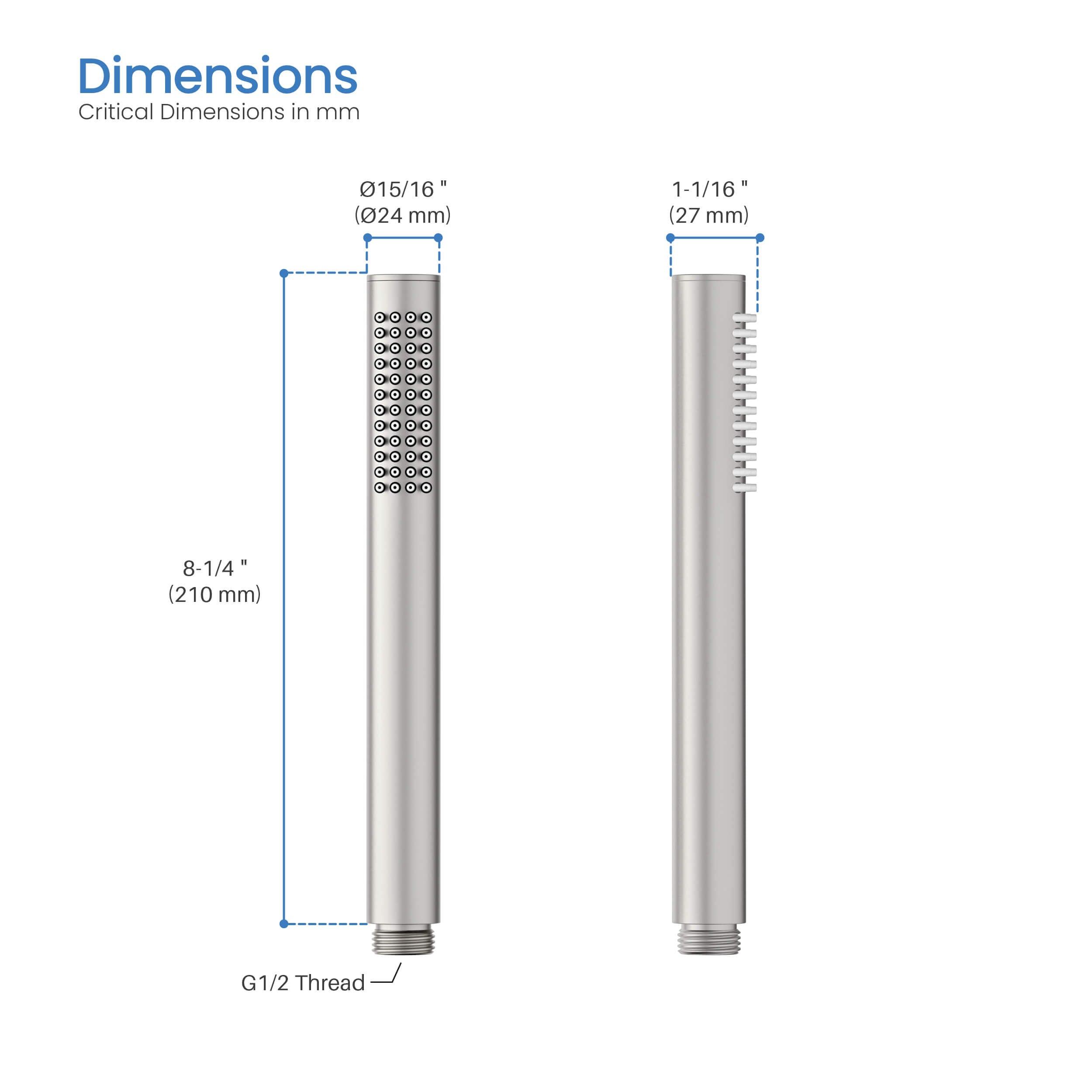 Halo Metal Handheld Shower Head - HS102  - Shop at Home Craft Studio - 12