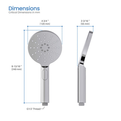 Halo Premium ABS 3 Mode Handheld Shower Head - HS100  - Shop at Home Craft Studio - 15