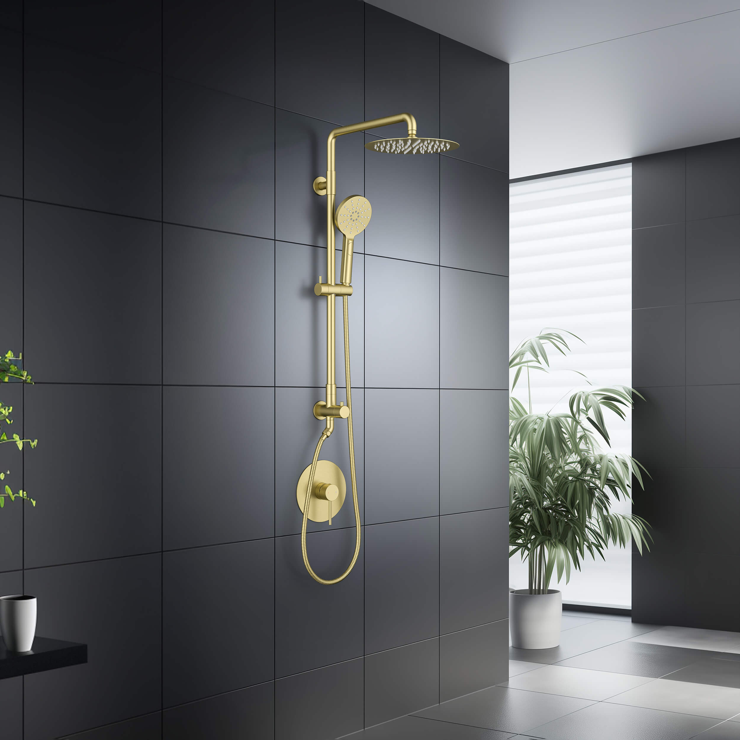 Halo Pressure Balanced 2-Function Wall Mount Shower Column with Rough In Valve - CSC-4103  - Shop at Home Craft Studio - 3