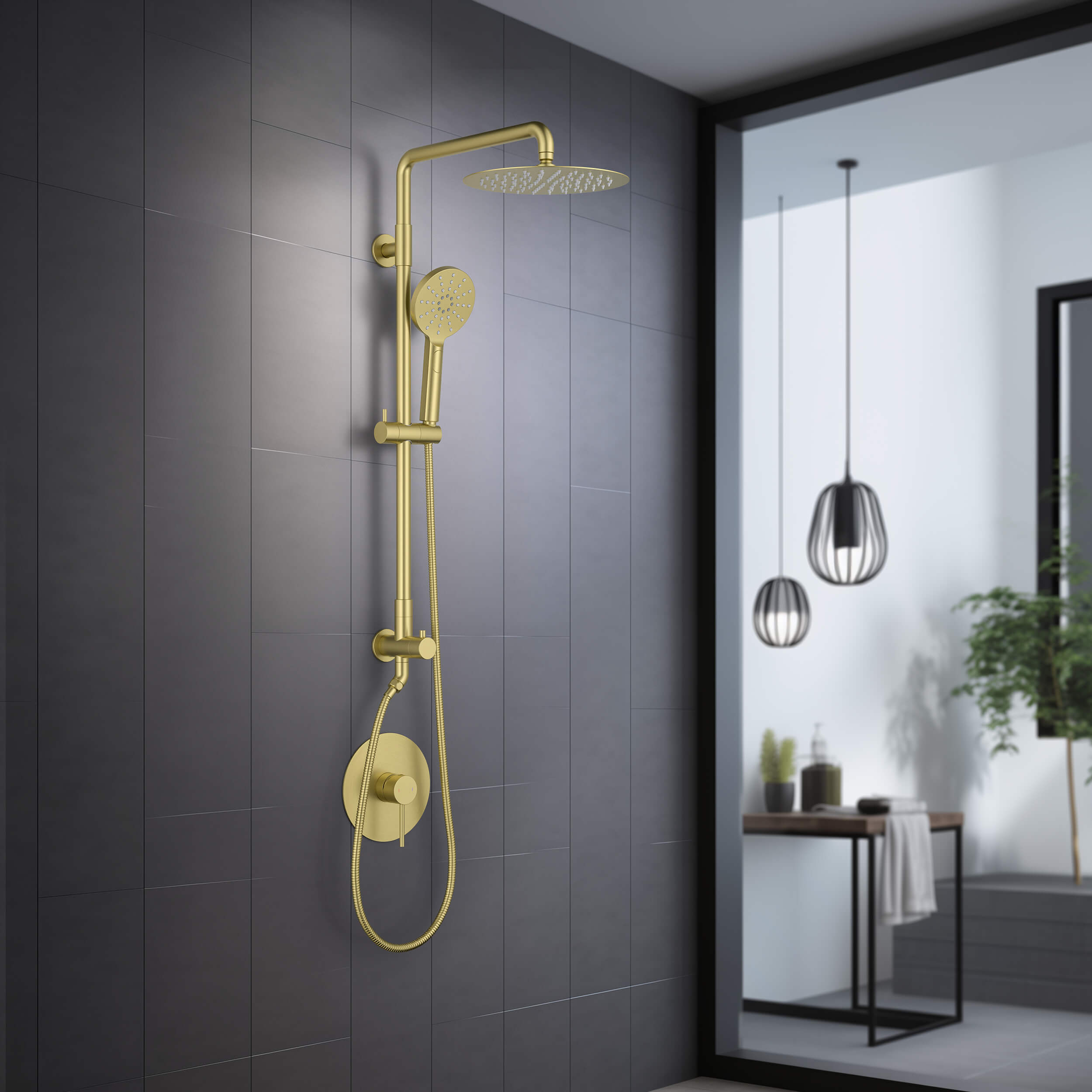 Halo Pressure Balanced 2-Function Wall Mount Shower Column with Rough In Valve - CSC-4103  - Shop at Home Craft Studio - 4