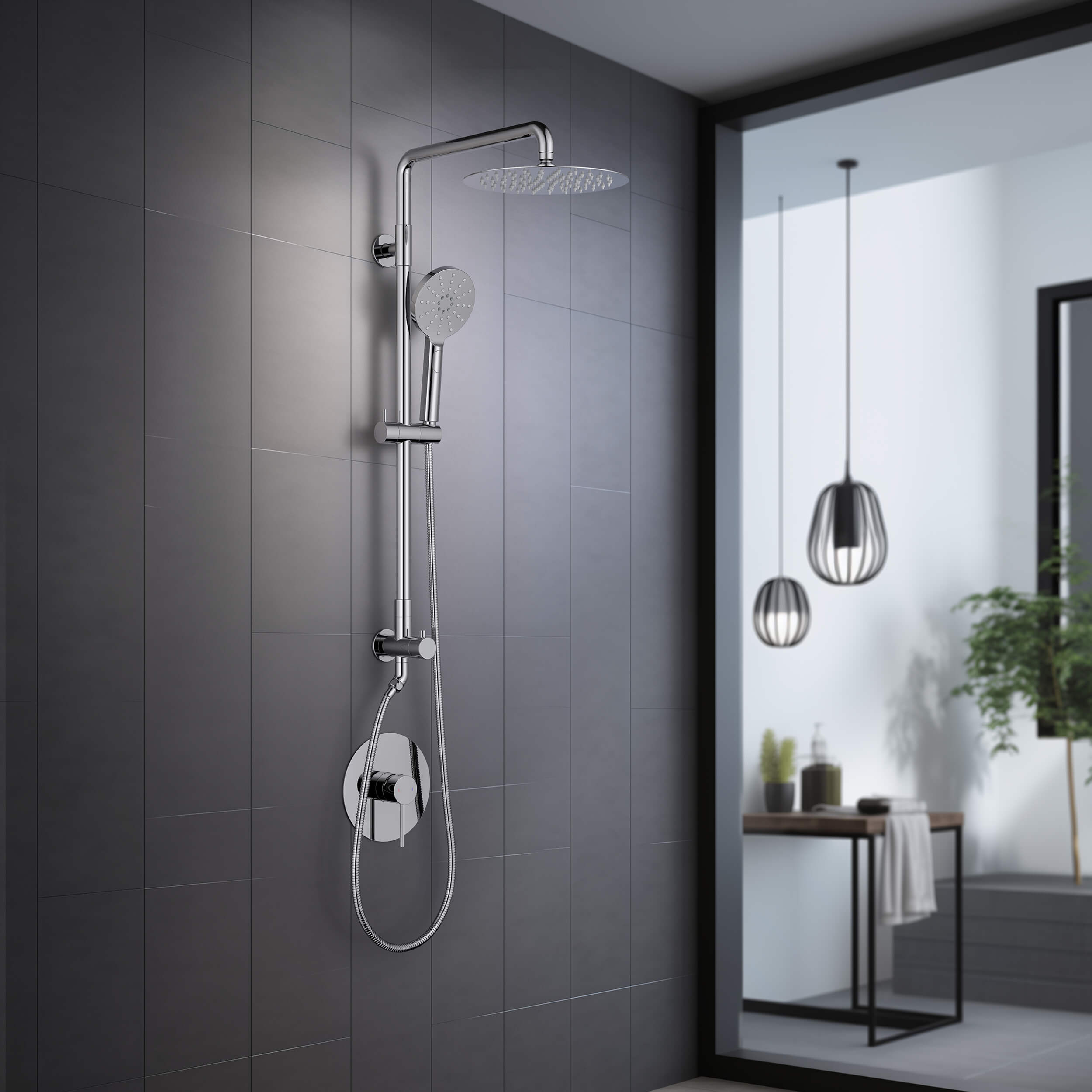 Halo Pressure Balanced 2-Function Wall Mount Shower Column with Rough In Valve - CSC-4103  - Shop at Home Craft Studio - 12