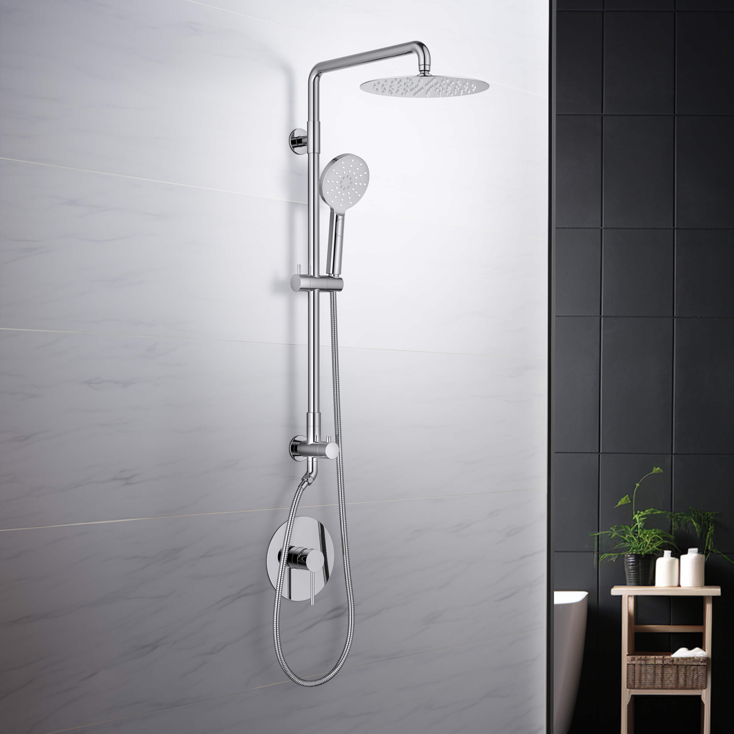 Halo Pressure Balanced 2-Function Wall Mount Shower Column with Rough In Valve - CSC-4103  - Shop at Home Craft Studio - 14