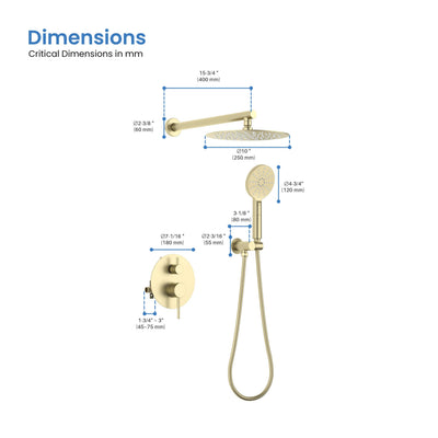 Halo Pressure Balanced 2-Function Wall Mount Shower System with Rough-in Valve - CSF-4003  - Shop at Home Craft Studio - 5