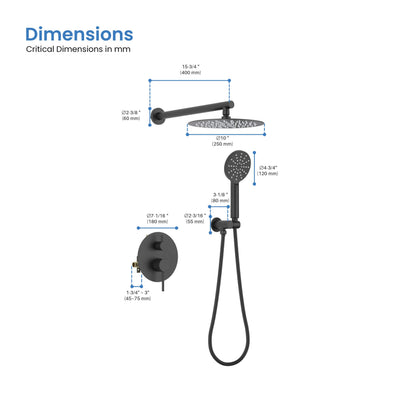 Halo Pressure Balanced 2-Function Wall Mount Shower System with Rough-in Valve - CSF-4003  - Shop at Home Craft Studio - 24