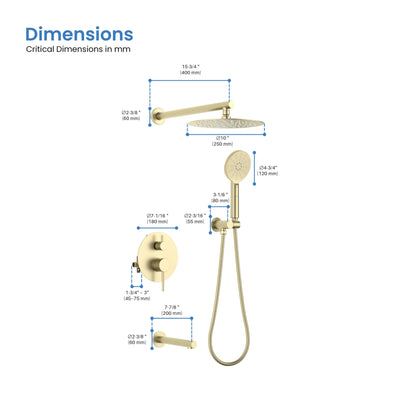 Halo Pressure Balanced 3-Function Wall Mount Shower System with Rough-In Valve - CSF-4004  - Shop at Home Craft Studio - 15