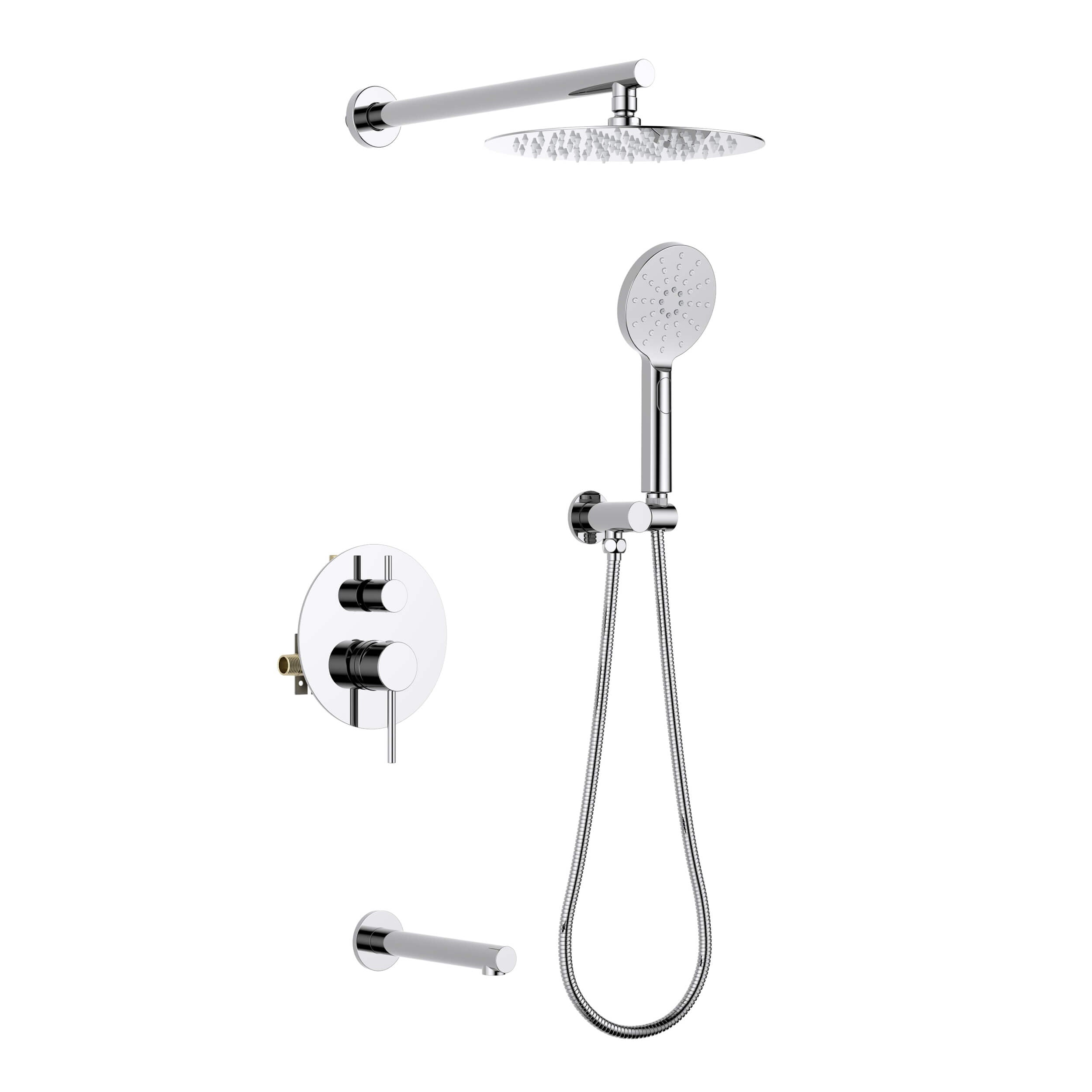 Halo Pressure Balanced 3-Function Wall Mount Shower System with Rough-In Valve - CSF-4004  - Shop at Home Craft Studio - 16