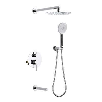 Halo Pressure Balanced 3-Function Wall Mount Shower System with Rough-In Valve - CSF-4004  - Shop at Home Craft Studio - 16