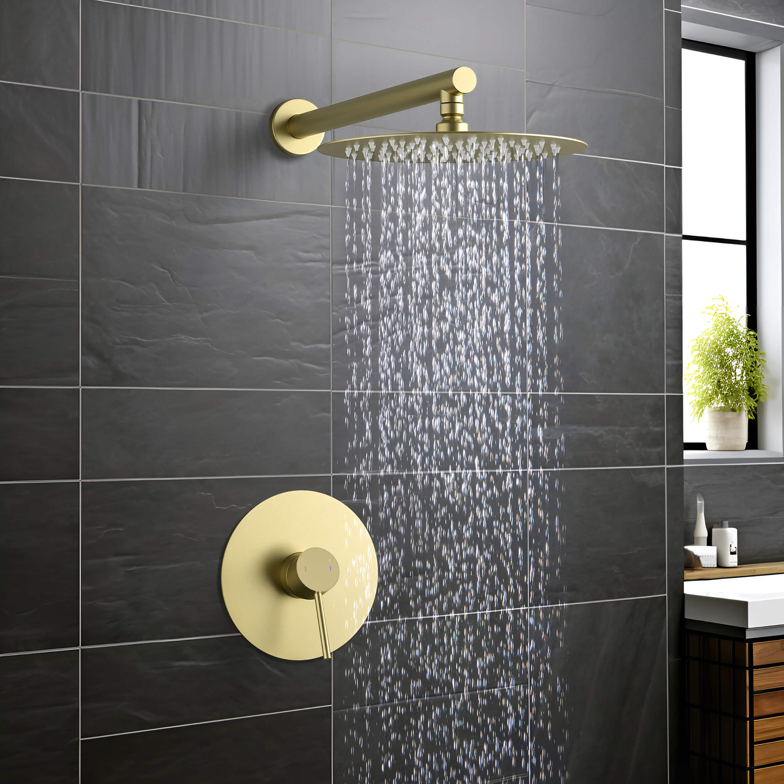 Halo Pressure Balanced Single Function Wall Mount Shower System with Rough-In Valve - CSF-4007  - Shop at Home Craft Studio - 3