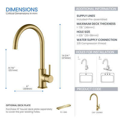 Halo Single Handle Bar Sink Faucet - CKF-2001  - Shop at Home Craft Studio - 8