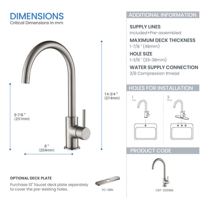 Halo Single Handle Bar Sink Faucet - CKF-2001  - Shop at Home Craft Studio - 18