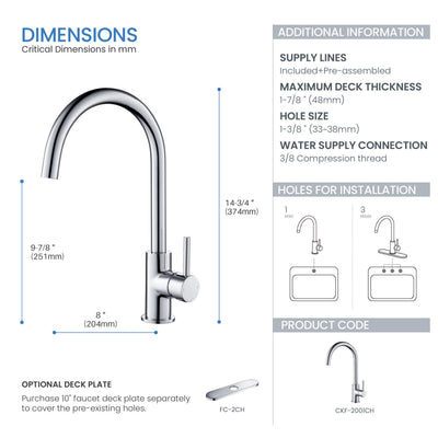 Halo Single Handle Bar Sink Faucet - CKF-2001  - Shop at Home Craft Studio - 27