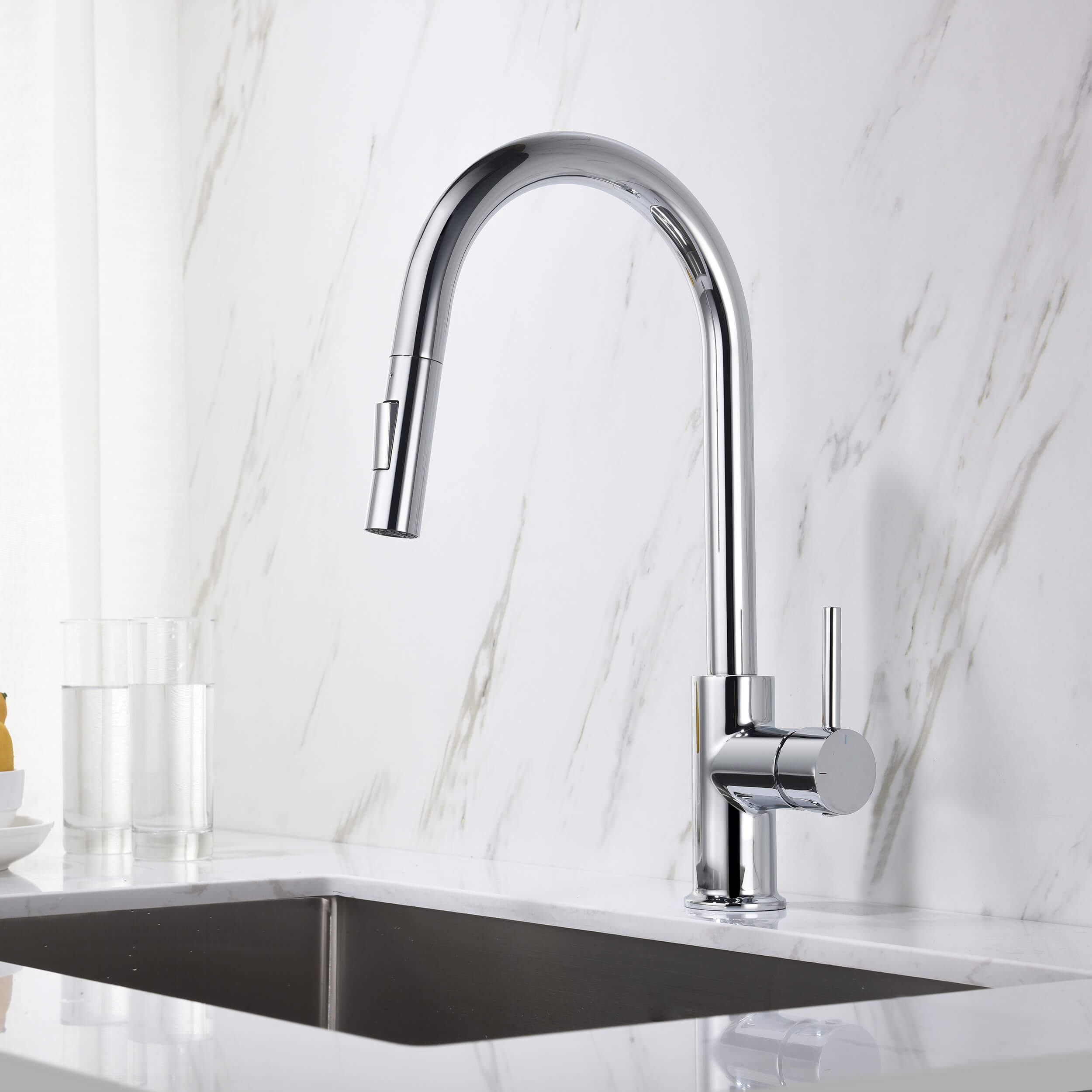 Halo Single Handle Pull Down Kitchen Faucet - CKF-2013  - Shop at Home Craft Studio - 20