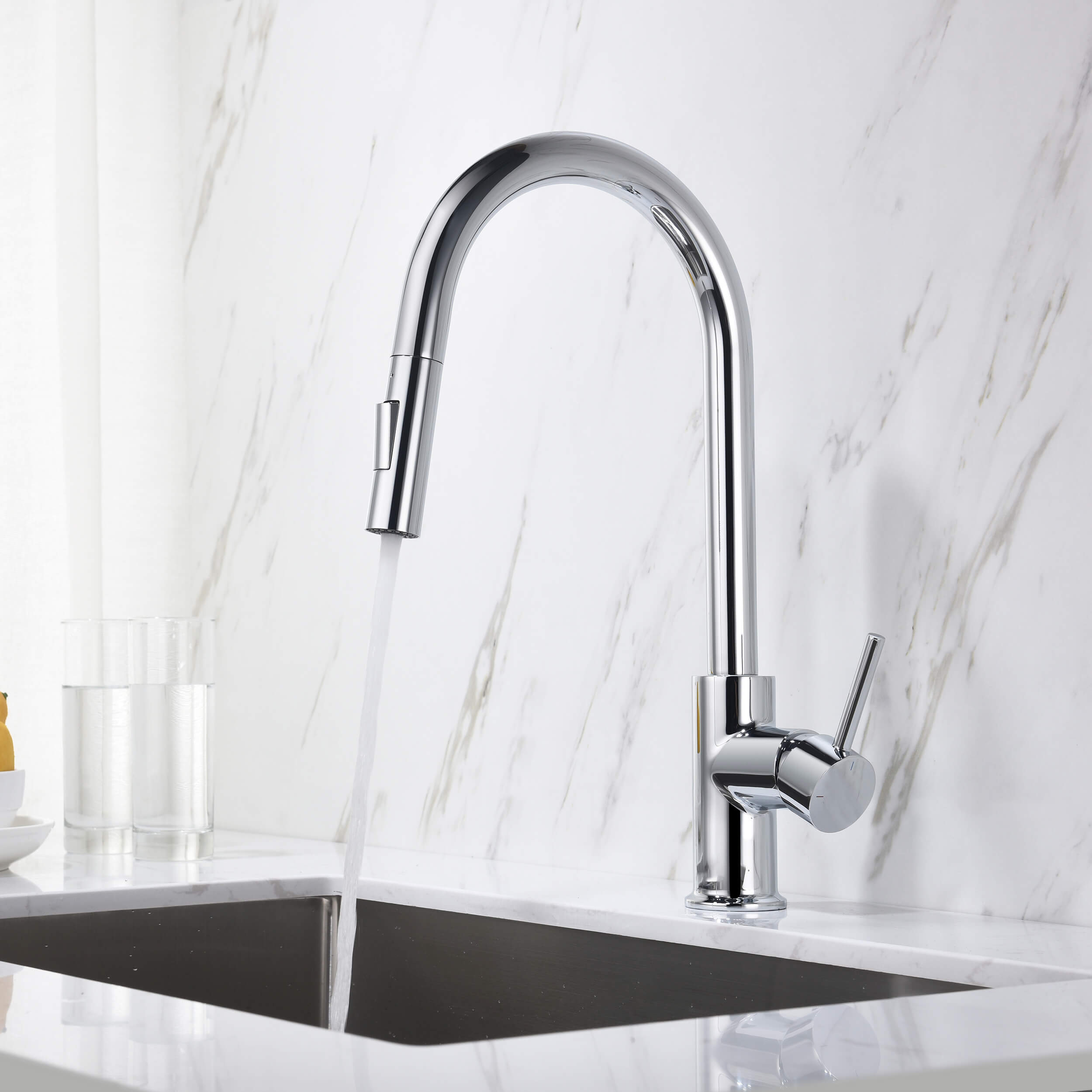 Halo Single Handle Pull Down Kitchen Faucet - CKF-2013  - Shop at Home Craft Studio - 21