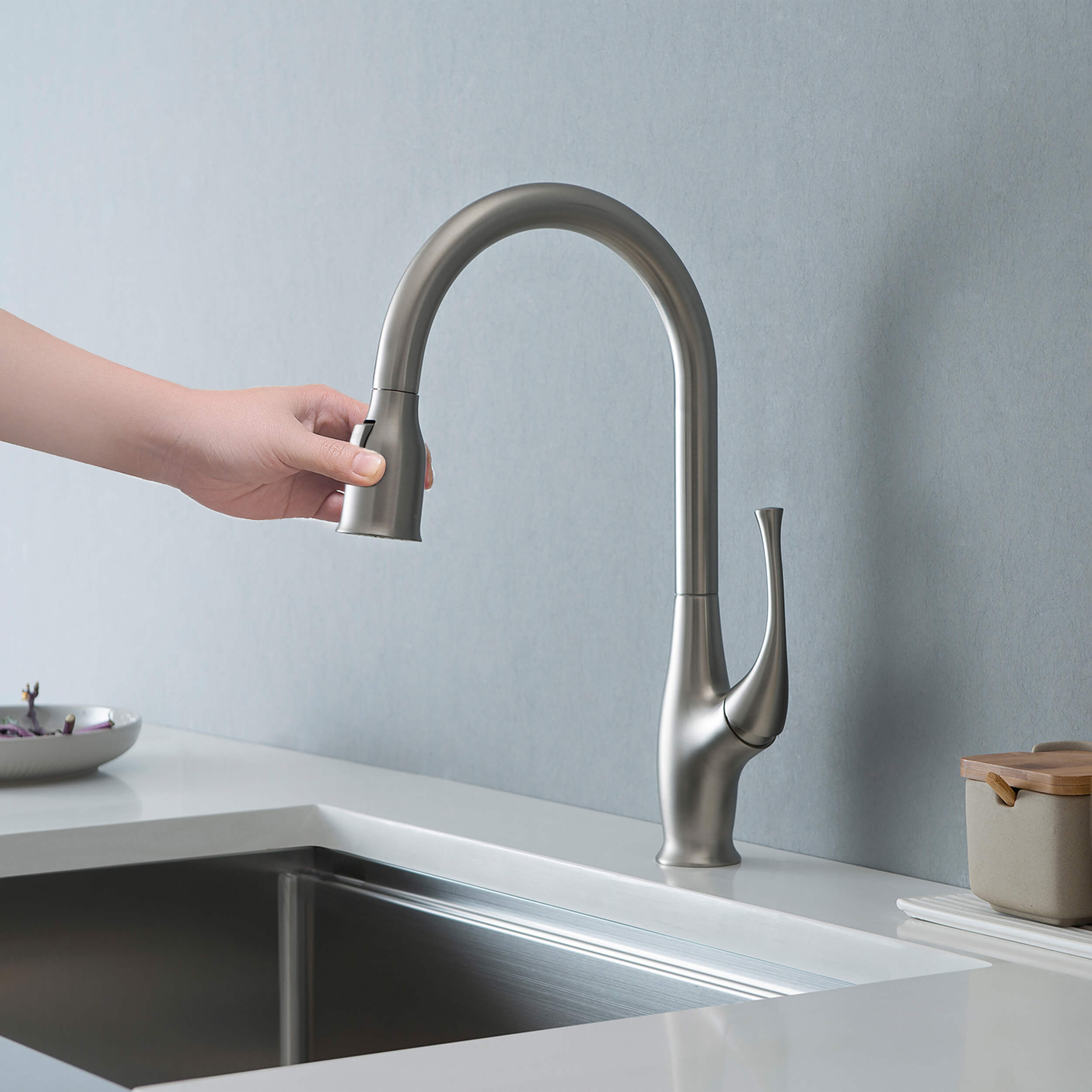 Kansas Single Handle Pull Down Kitchen Sink Faucet - CKF-2010  - Shop at Home Craft Studio - 4