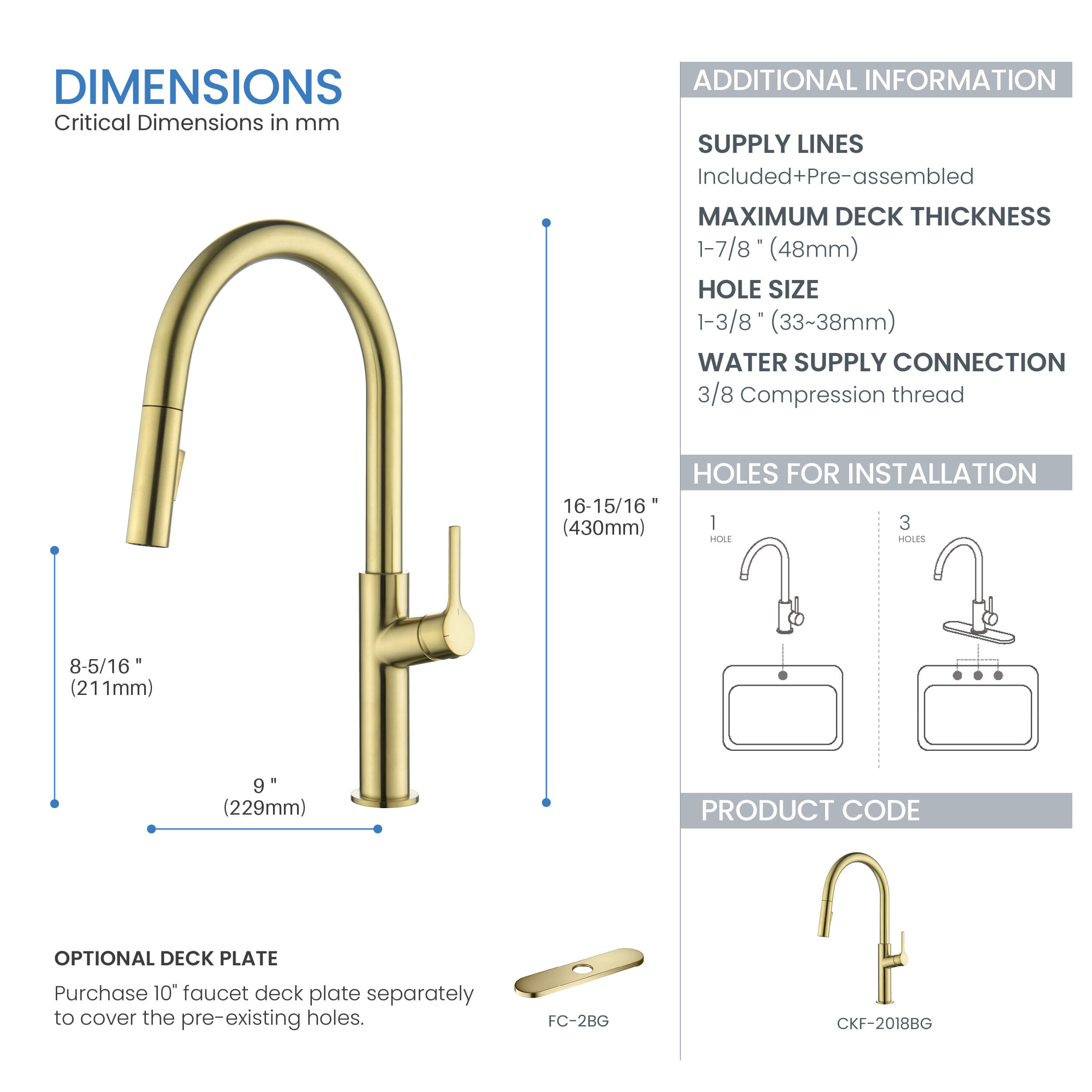 Neo Single Handle Pull Down Kitchen Sink Faucet - CKF-2018  - Shop at Home Craft Studio - 7
