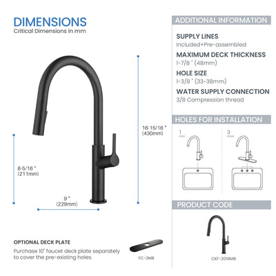 Neo Single Handle Pull Down Kitchen Sink Faucet - CKF-2018  - Shop at Home Craft Studio - 27