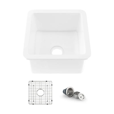Nova 18" Fireclay Single Bowl Kitchen Undermount Sink - C2-18SQ  - Shop at Home Craft Studio - 1