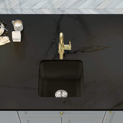 Nova 18" Matte Black Fireclay Single Bowl Kitchen Undermount Sink - C2-18SQMB  - Shop at Home Craft Studio - 4