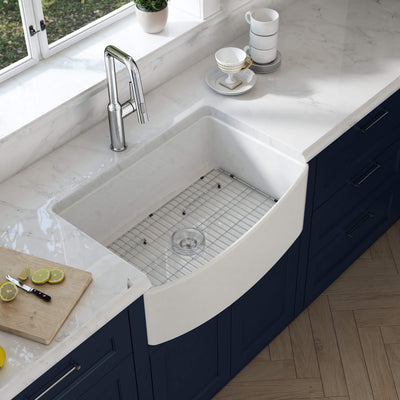 Nova 30" Curved Apron Front Fireclay Farmhouse Kitchen Sink - C2-30SFC  - Shop at Home Craft Studio - 5