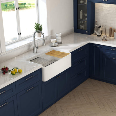 Nova 30" Farmhouse Fireclay Kitchen Workstation Sink - C2-30SFT  - Shop at Home Craft Studio - 2